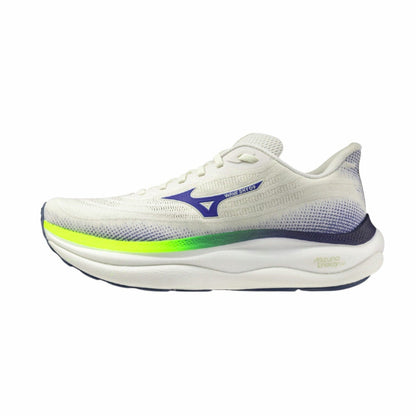 Mizuno Scarpa Running Uomo Wave Sky 9 J1GC250251 Bianco Blu Giallo