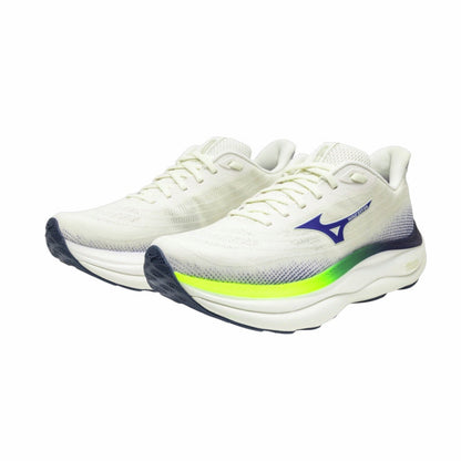 Mizuno Scarpa Running Uomo Wave Sky 9 J1GC250251 Bianco Blu Giallo