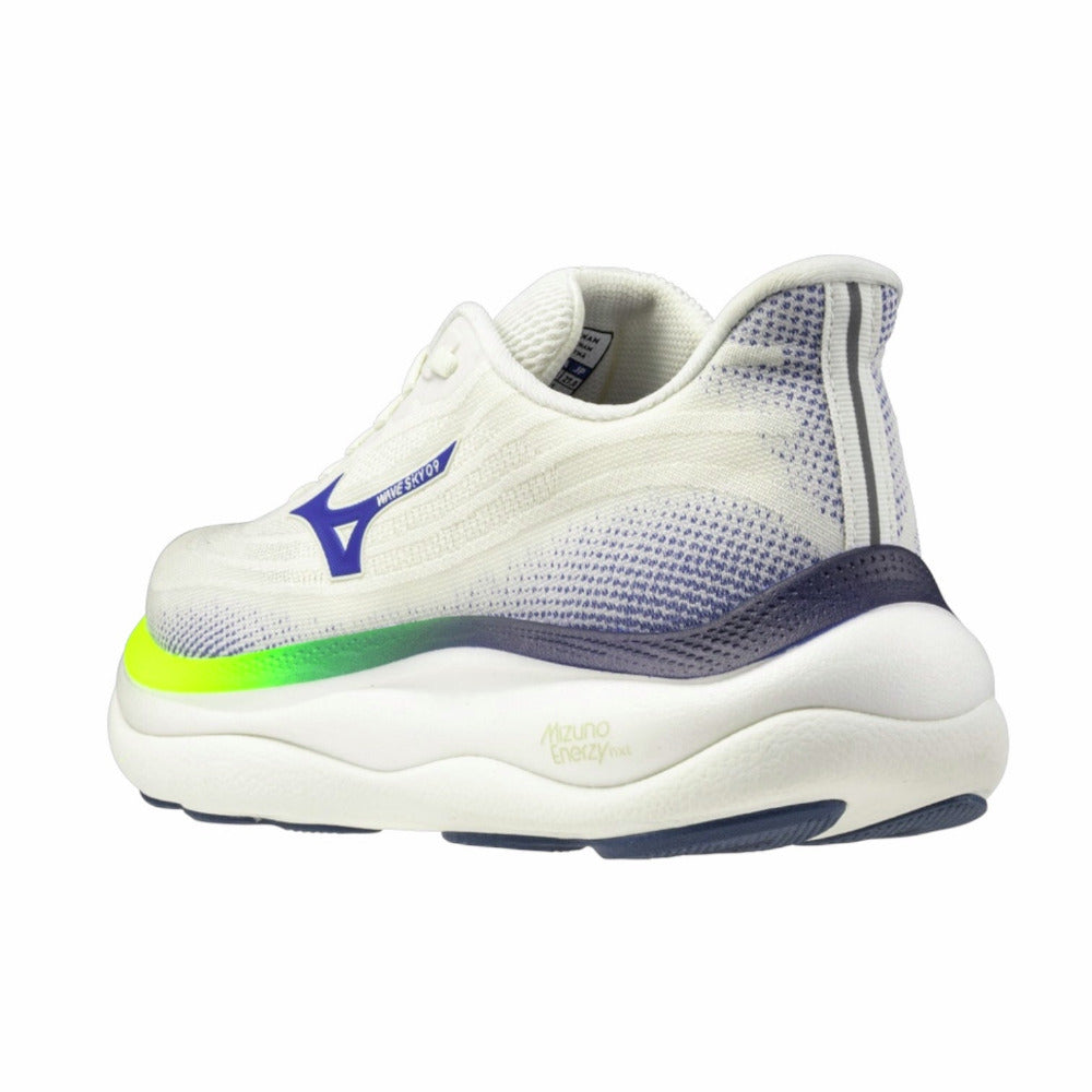 Mizuno Scarpa Running Uomo Wave Sky 9 J1GC250251 Bianco Blu Giallo