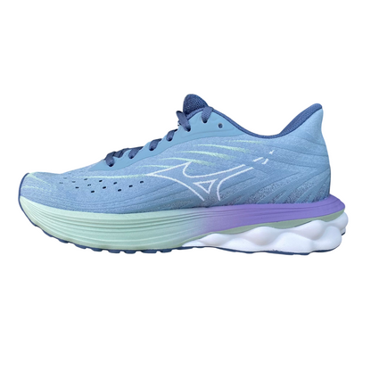 Mizuno Wave Skyrise 6 J1GD250921 Scarpe Running Donna Grigio Celeste Menta Viola