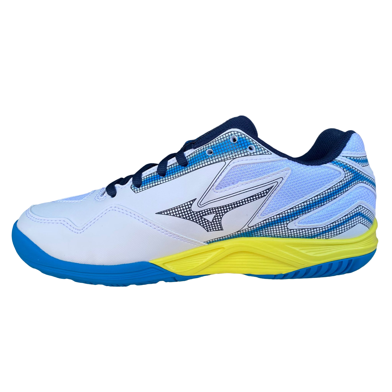Mizuno Break Shot 4 AC 61GA234015 Scarpe Tennis Uomo Bianco Giallo Azzurro