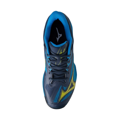 Mizuno Scarpa Tennis Uomo Wave Exceed Light 2 AC 61GA231814 Blu Azzurro Giallo