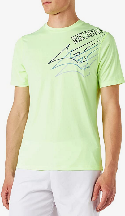 Mizuno maglietta manica corta da uomo in tessuto tecnico per lo sport Core J2GA2057 37 verde limone