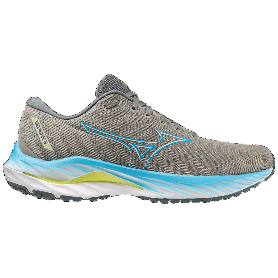 Mizuno Wave Inspire 19 J1GC234451 Grigio Azzurro Scarpa Running Uomo Antipronazione