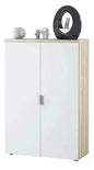 2-Door Mobile Cabinet White and Canadian Oak 80x33x119 cm