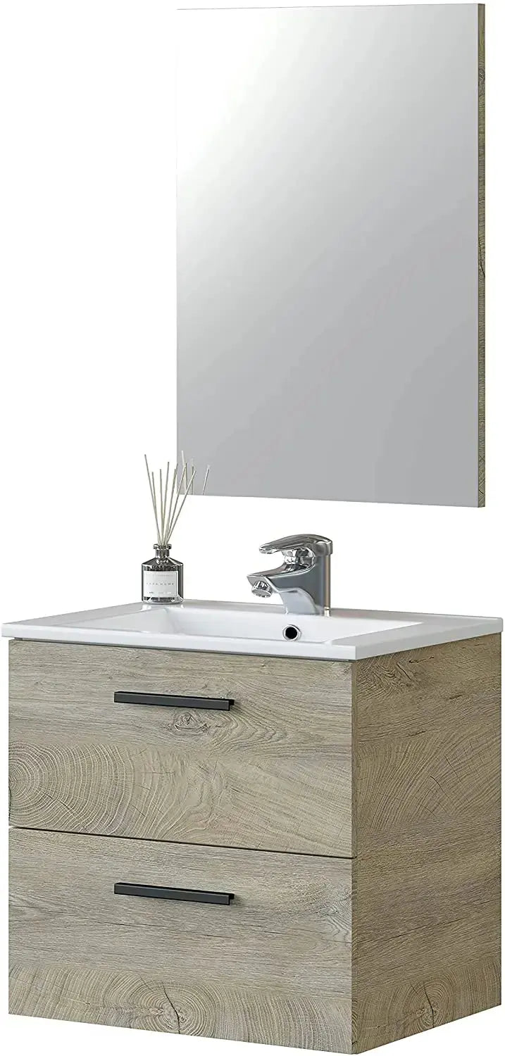 Hängender Badezimmerschrank 60x45x60H Eiche Alaska