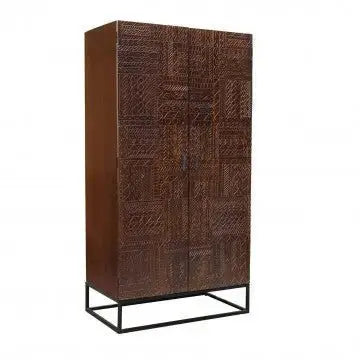 Mobile Daren: Wengé, Ante in Legno di Mango, Struttura in Ferro, cm 96x56x186