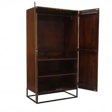 Mobile Daren: Wengé, Ante in Legno di Mango, Struttura in Ferro, cm 96x56x186