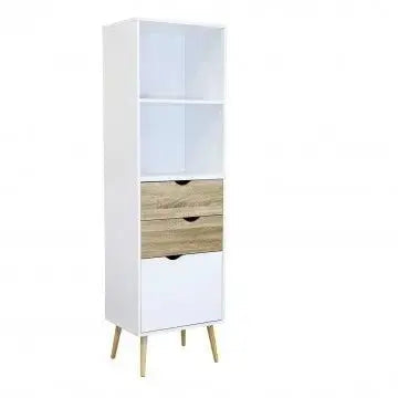 Mobile Sheldon: Legno Bianco e Naturale, cm 50x39x171
