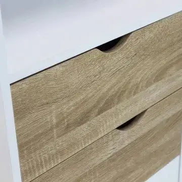 Mobile Sheldon: Legno Bianco e Naturale, cm 50x39x171
