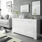 Mobile Base L144 x D42 x H80 cm Matt White with Internal Shelves