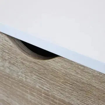 Kommode Terence: Weißes und natürliches Holz, 99x39x82 cm