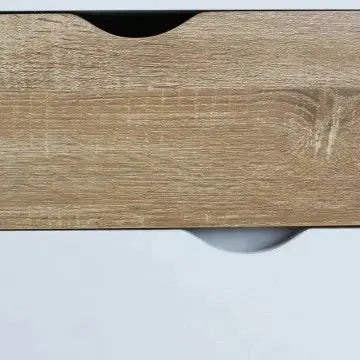 Kommode Terence: Weißes und natürliches Holz, 99x39x82 cm