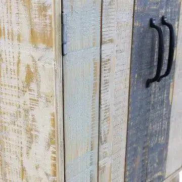 Mobile Terence: Legno Bianco e Naturale, cm 99x39x82