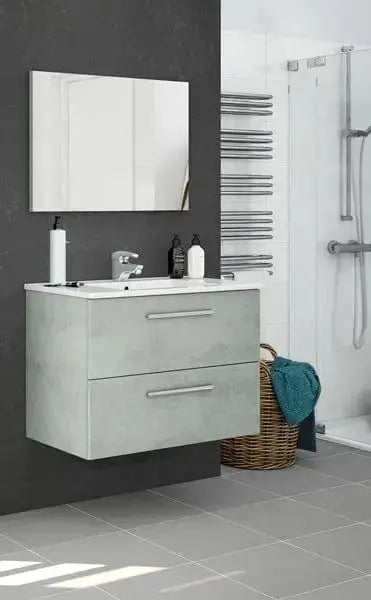 Mobile Bagno Sospeso Aruba 80x57x45 cm in Cemento: Design Moderno e Resistenza