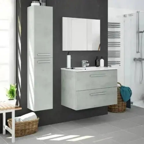 Mobile Bagno Sospeso Aruba 80x57x45 cm in Cemento: Design Moderno e Resistenza