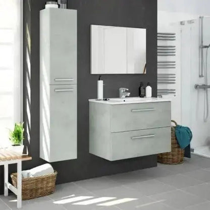 Mobile Bagno Sospeso Aruba 80x57x45 cm in Cemento: Design Moderno e Resistenza