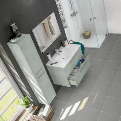 Mobile Bagno Sospeso Aruba 80x57x45 cm in Cemento: Design Moderno e Resistenza