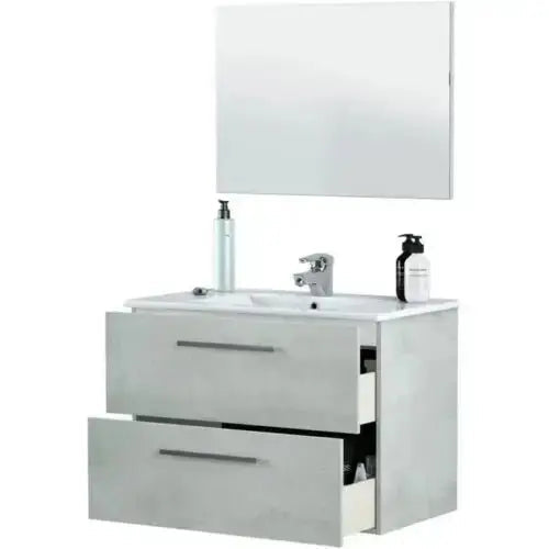 Mobile Bagno Sospeso Aruba 80x57x45 cm in Cemento: Design Moderno e Resistenza