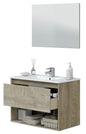 Alaska Oak Wall-Hung Bathroom Vanity (80x45x59h cm) with 1 Drawer and Shelf