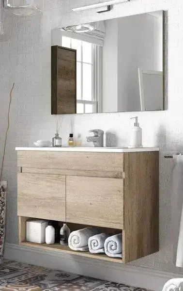 Badezimmermöbel hängend in Nordischer Eiche 80 cm