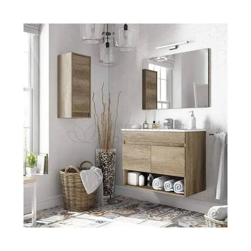 Badezimmermöbel hängend in Nordischer Eiche 80 cm