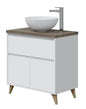 Bathroom vanity unit 80cm with round white basin - elm