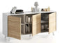 3-door Canadian glossy white sideboard 154x41x75h
