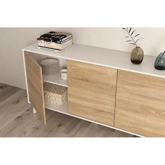 Mobile credenza 3 ante 154x41x75h bianco lucido canadian