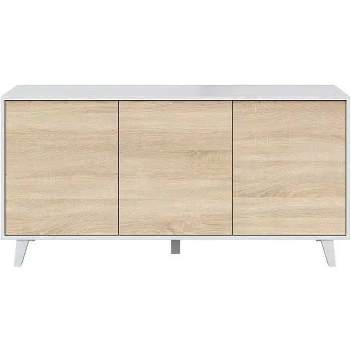 Sideboard 3 Türen 154x41x75h Hochglanz Weiß Canadian