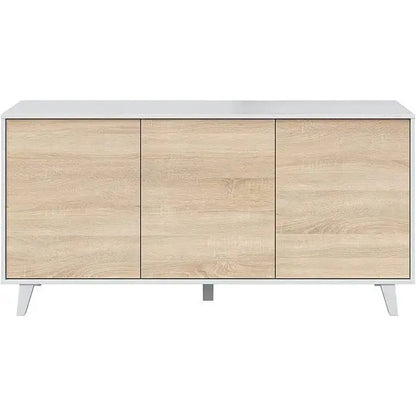Sideboard 3 Türen 154x41x75h Hochglanz Weiß Canadian