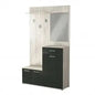 Emerald Light Pine and Anthracite Entryway Cabinet, 115x35x197 cm