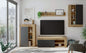 Leo Living Room Wall Unit in Knotted Oak/Artik White 260x41x103h
