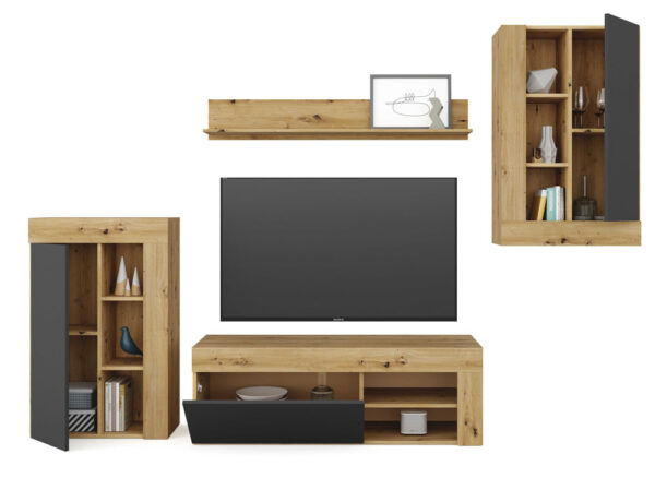 Mobile Soggiorno Leo in Rovere Nodi/Bianco Artik 260x41x103h