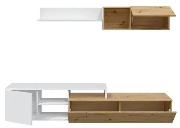 Mobile soggiorno TV 220CM rovere nodi-bianco