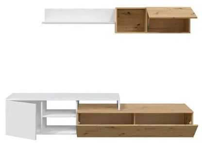 Mobile soggiorno TV 220CM rovere nodi-bianco
