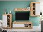 TV living room modular unit Knotted Oak-Matt White