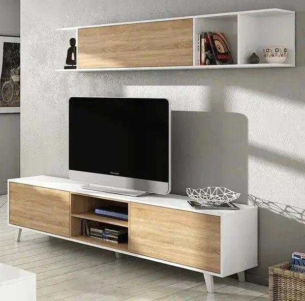 Wohnzimmermöbel Zaiken 180x41x51h bestehend aus Unter- und Hängeschrank