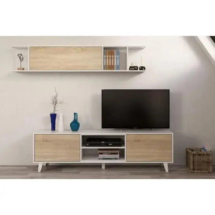 Wohnzimmermöbel Zaiken 180x41x51h bestehend aus Unter- und Hängeschrank