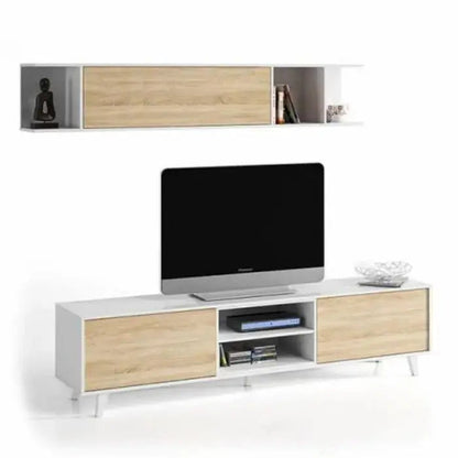 Wohnzimmermöbel Zaiken 180x41x51h bestehend aus Unter- und Hängeschrank
