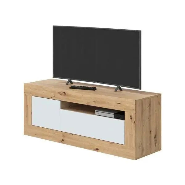TV-Schrank 2-türig Eiche Knoten-Weiß Artik