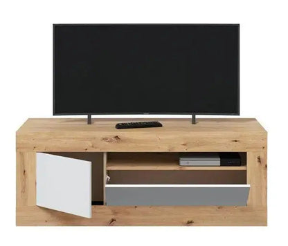 TV-Schrank 2-türig Eiche Knoten-Weiß Artik
