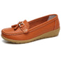 Women's Summer Real Leather Round Toe Slip-On Loafers