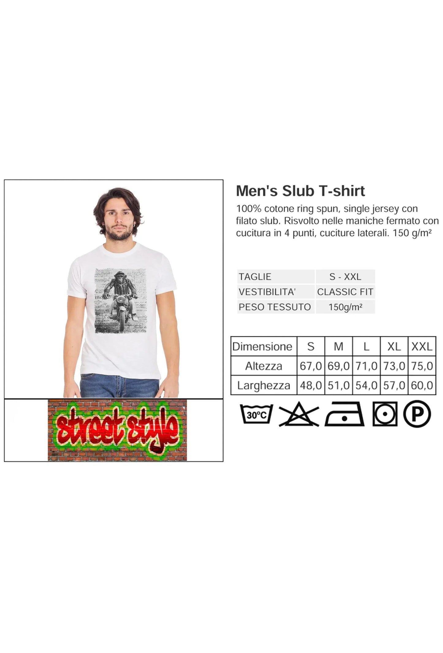 T-shirt Urban Slub The Legend Grey Uomo - Cotone 100%