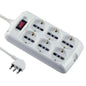 Universal square power strip with 6 outlets