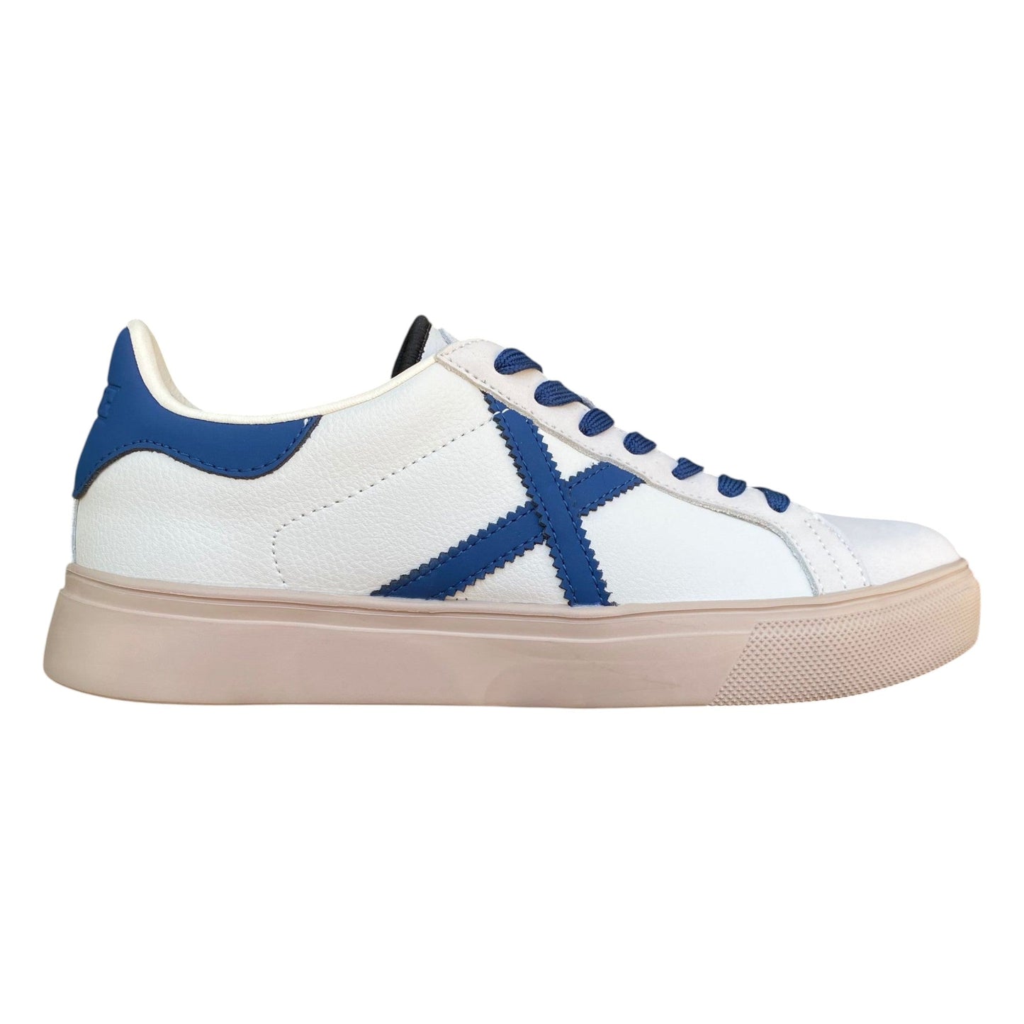 Munich Rete 111 8080111 - Sneakers Uomo Retrò Tennis Bianco Blu