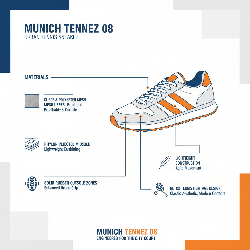 Munich Tennez 08 8988008 Bianco Sneaker Tennis Heritage Uomo