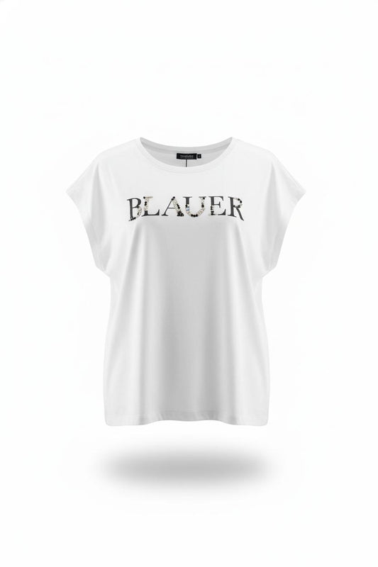Blauer Maglietta Donna Mohawk 26SBLDK02415 007507 100 Bianca – Logo Stampa