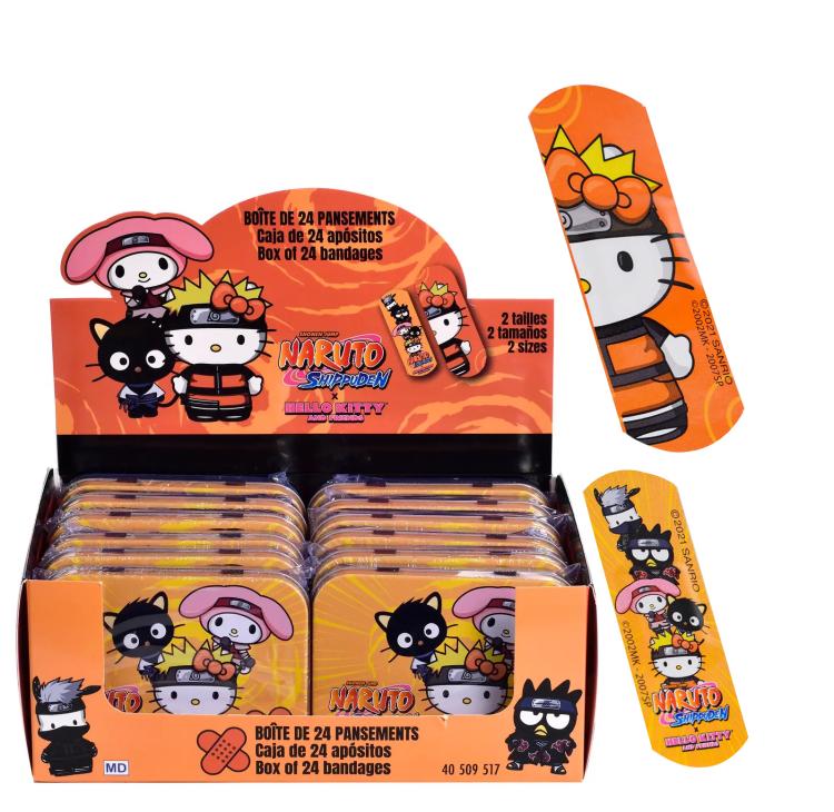 Naruto Shippuden X Hello Kitty Box 24 Pflaster sterile Wundauflagen Gadget