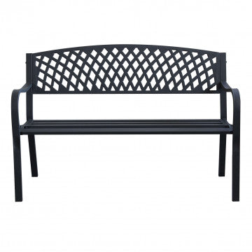 Panchina in acciaio verniciato antracite 128x56x85 cm peso 18 kg